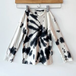 Nununu lounge wear tie die top long sleeve crew neck paint splatter t-shirt
